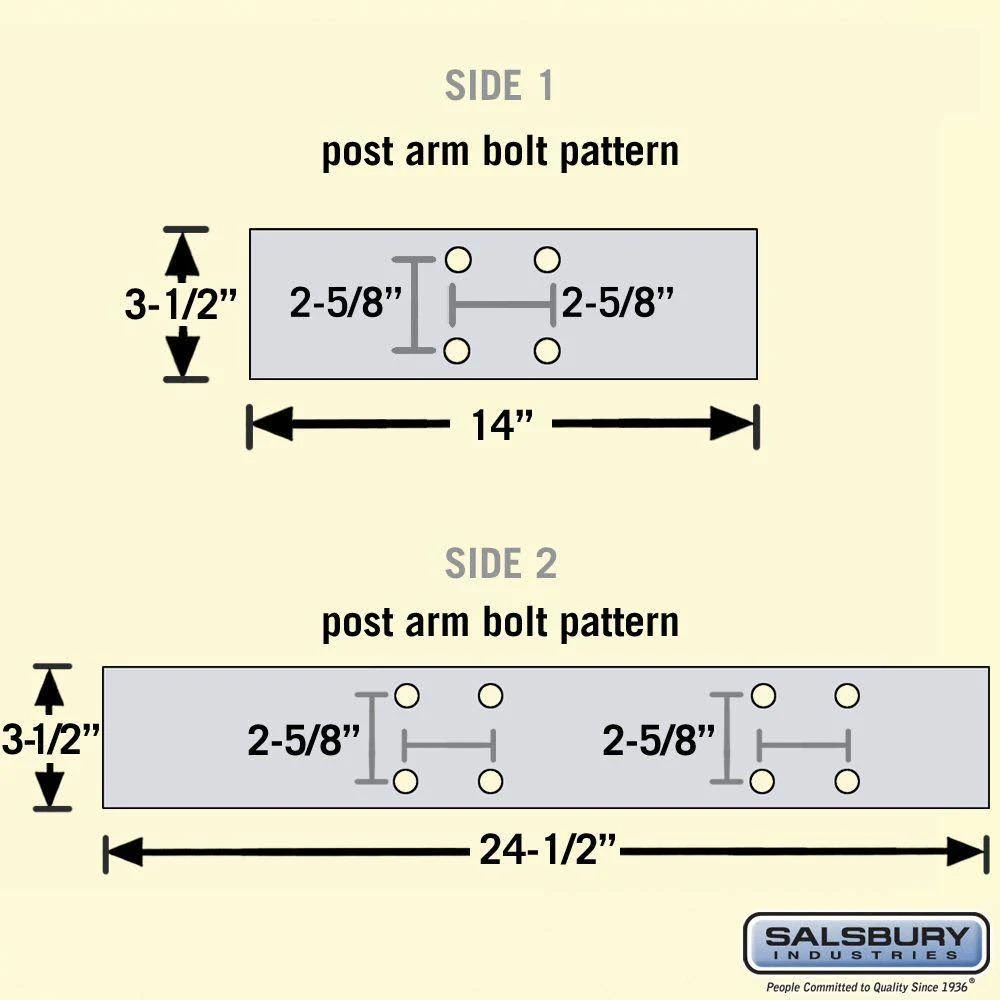 Salsbury Industries 4873NIC Deluxe Mailbox Post - 2 Sided for (3) Mailboxes - In-Ground Mounted - Nickel