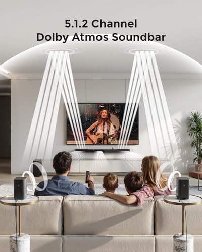 ULTIMEA 5.1.2ch Sound Bar with Dolby Atmos, Surround Sound System for TV with 2 Surround Speakers, Sound Bar for Smart TV