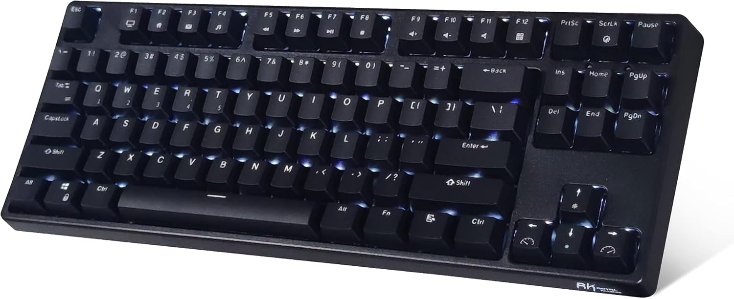 RK ROYAL KLUDGE Mechanical Keyboard 87 Keys White LED Backlight Tenkeyless USB Wired/Wireless Bluetooth Keyboard Gaming/Office for iOS Android
