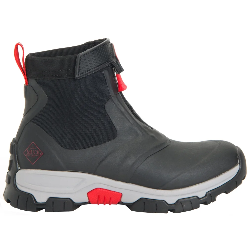 Muck Men's Apex Mid Zip, Black/Gray/Red