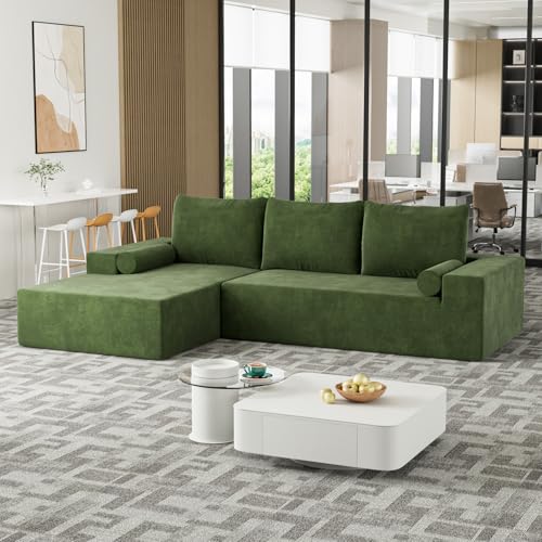 OUYESSIR L-Shape Modular Sectional Sofa Couch Set, 105" Modern Chenille Minimalist Couch, Upholstered Corner Cloud Sofa Sleeper for Living Room