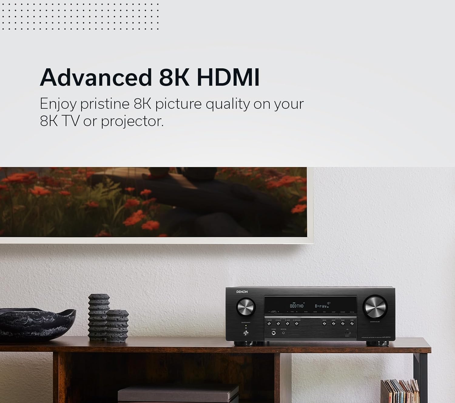 Denon AVR-S670H 5.2 Ch Home Theater Receiver - 8K UHD HDMI Receiver (75W X 5), Streaming via Built-in HEOS, Bluetooth & Wi-Fi, Dolby TrueHD