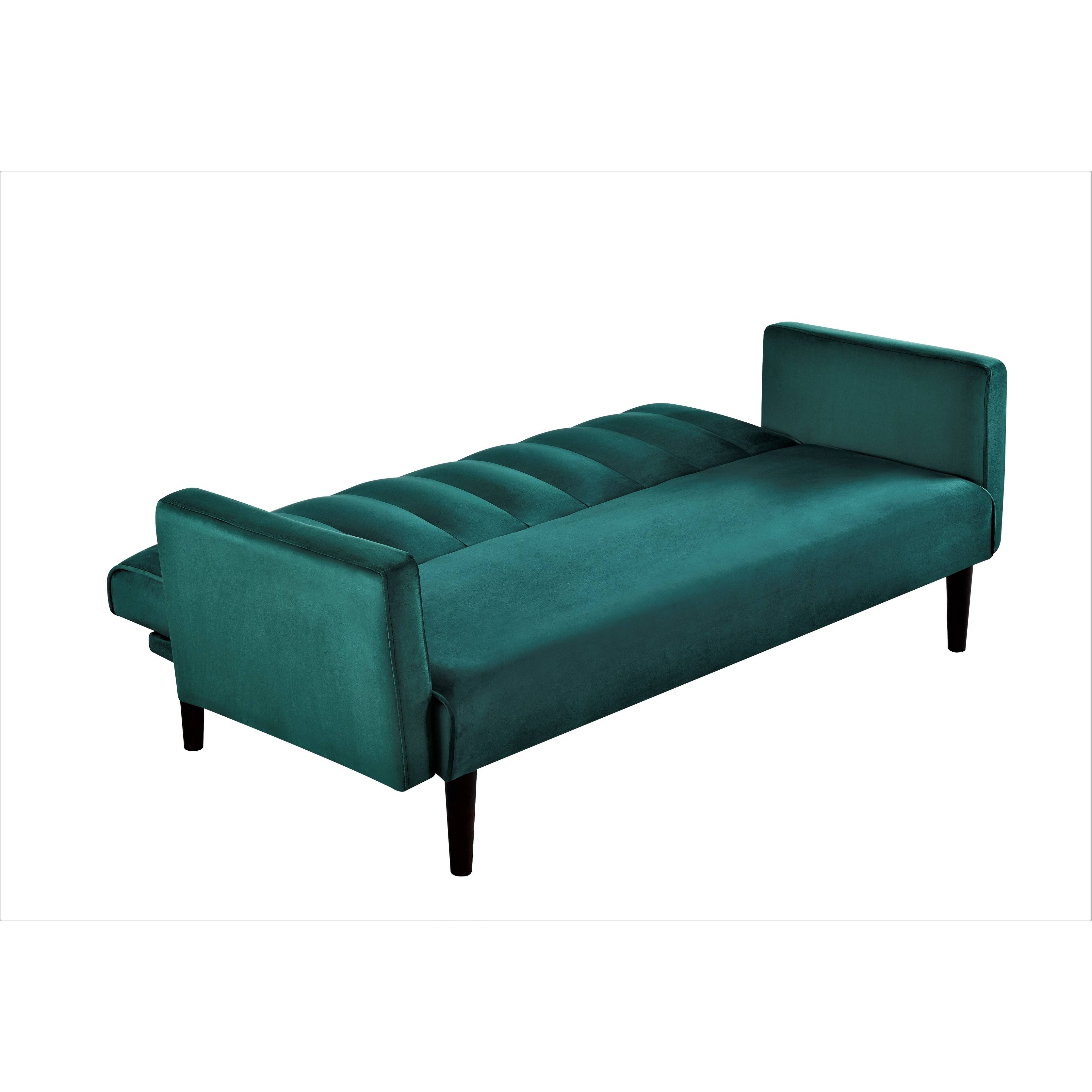 Gelbero Striped Velvet Sofa Bed Sleeper - Green