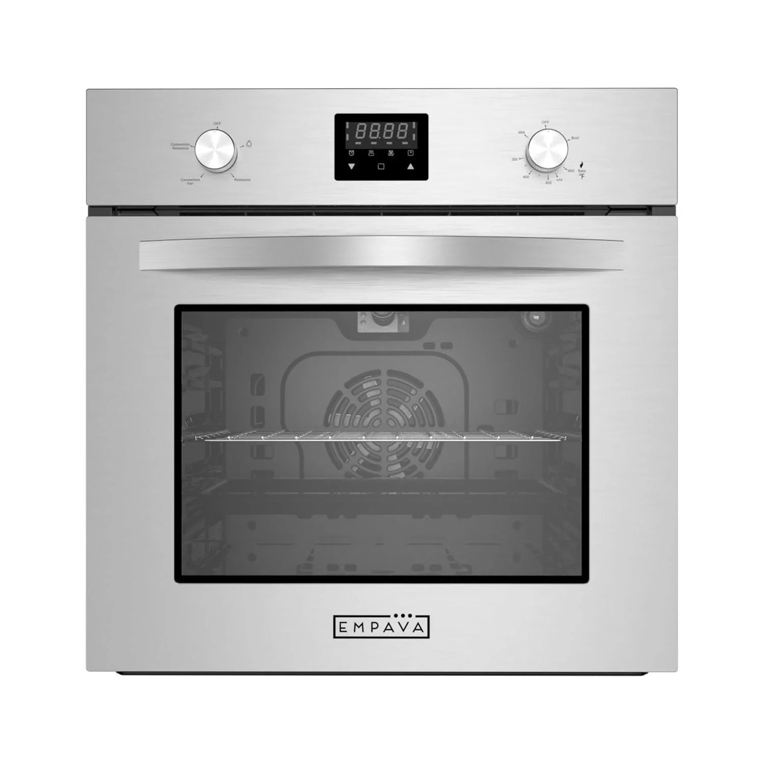 Empava 24-inch 2.3 cu. Ft. Single Propane Gas Wall Oven - Bake Broil Rotisserie Functions with Mechanical Controls - Built-in Timer