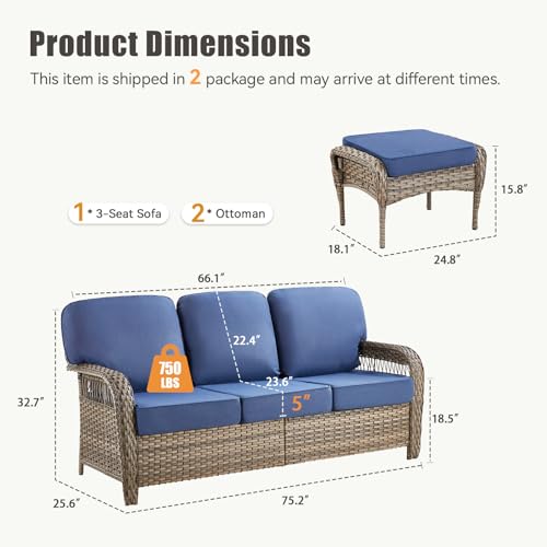 7 Pieces Outdoor Furniture Set with Swivel Chairs