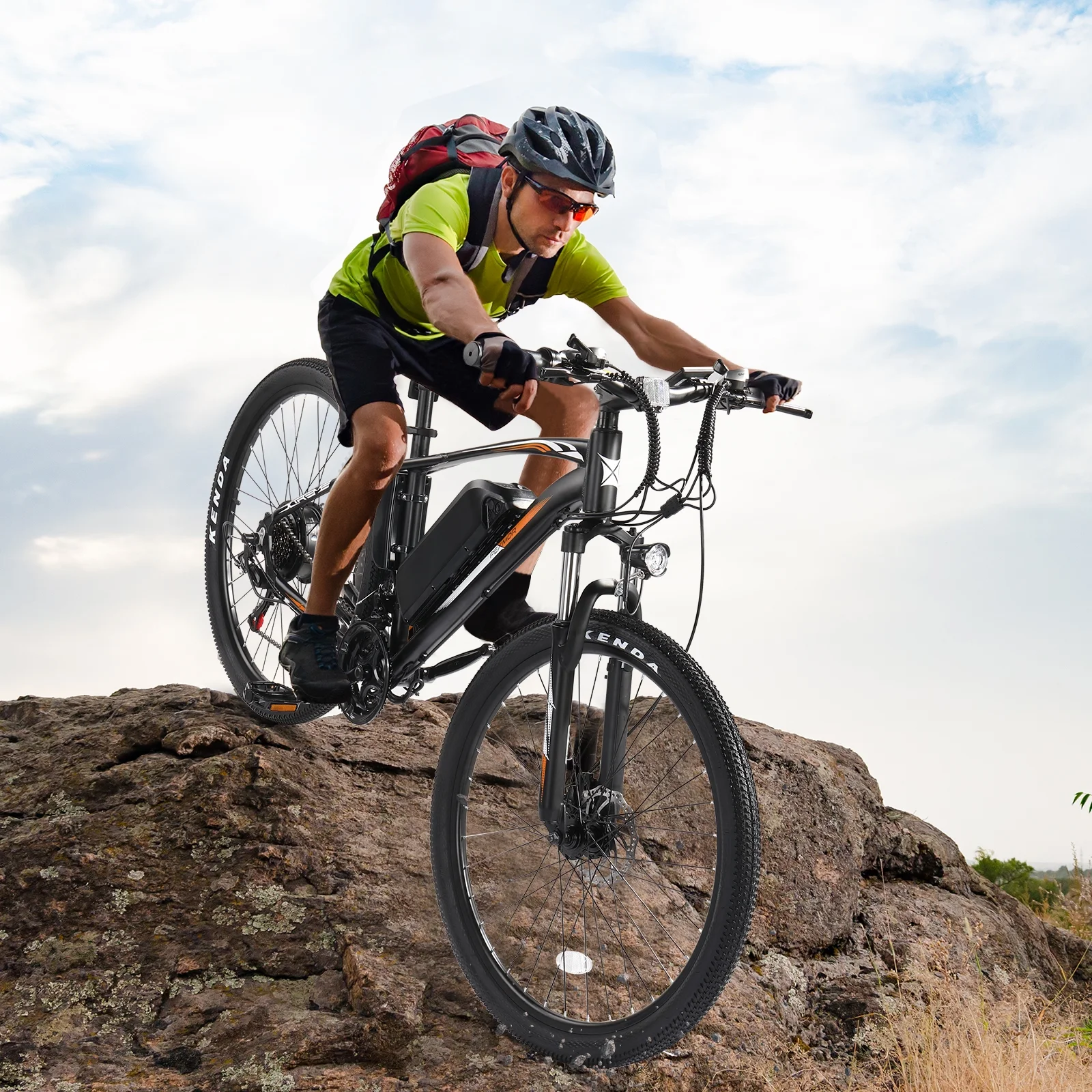 PEXMOR Electric Bike, 27.5" 500W Electric Mountain Bike EBike 48V 13AH Removable Battery