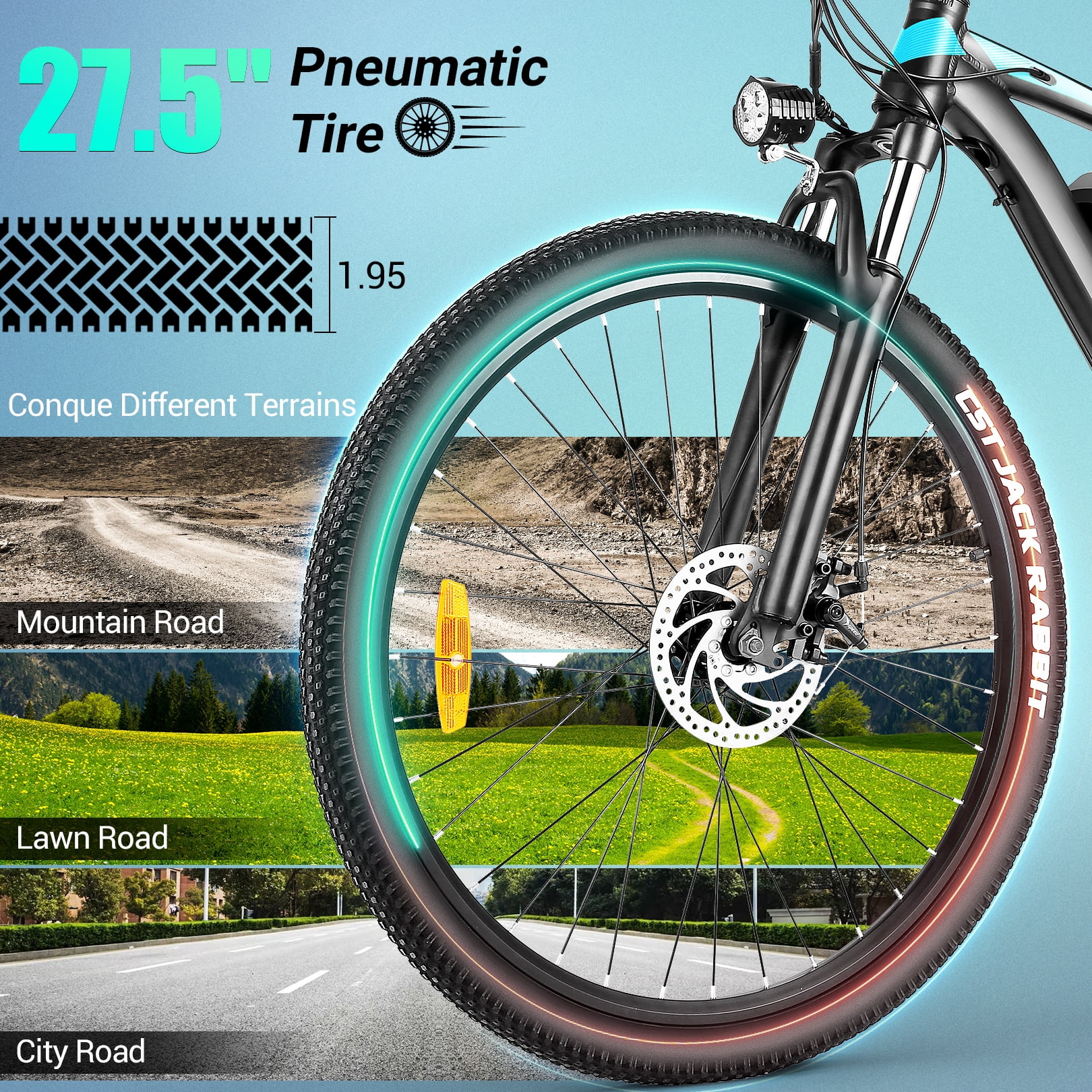 Gocio 27.5" Electric Bike for Adults 500W Ebike 19MPH Adult Electric Bicycles Electric Commuter Bike with 48V 10.4AH Removable Battery Shimano 21