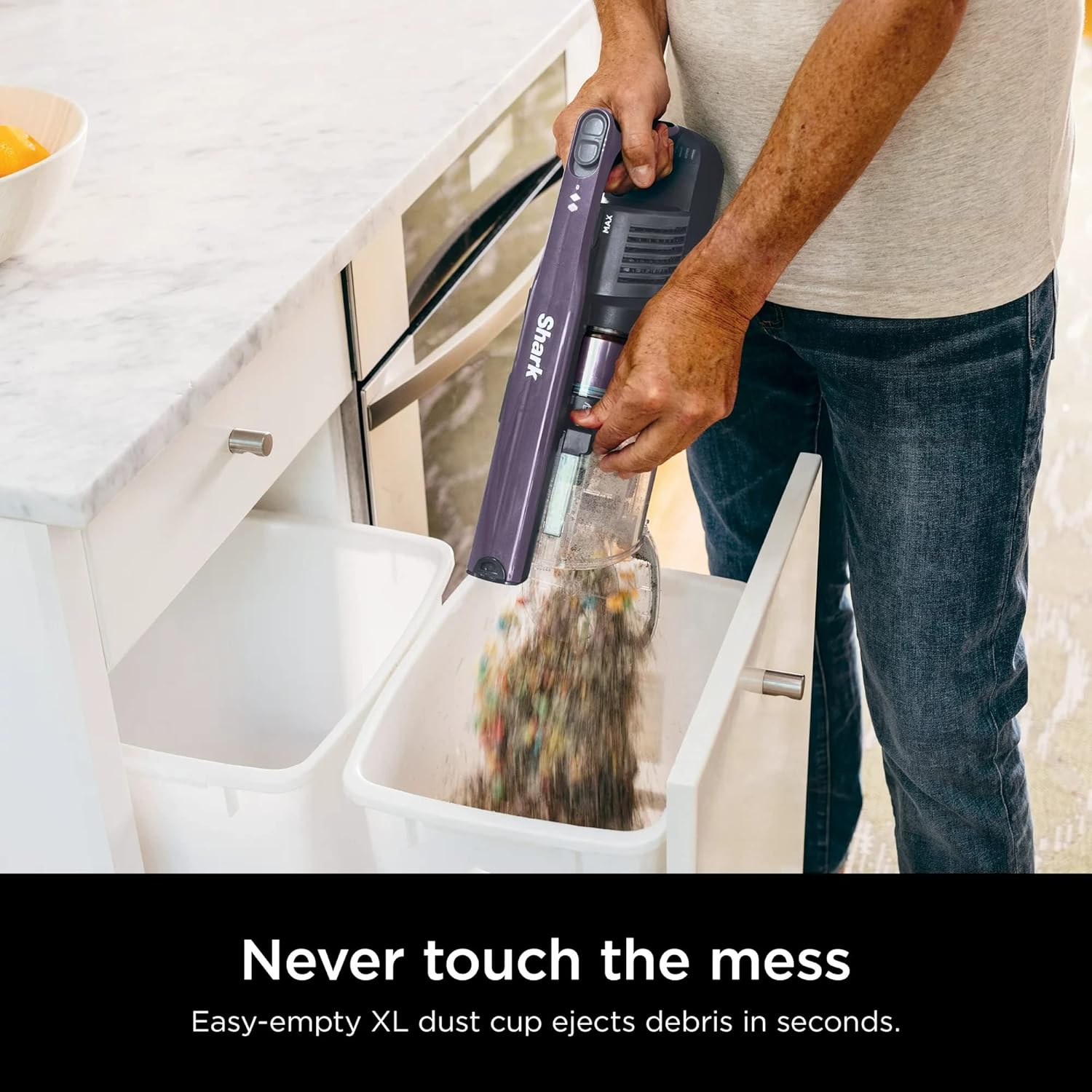 Shark WZ240 Pet Cordless Stick Vacuum Self-Cleaning BrushRoll, PowerFins, Crevice Tool & Upholstery Tool, 40min Runtime, Purple/Grey (Renewed)