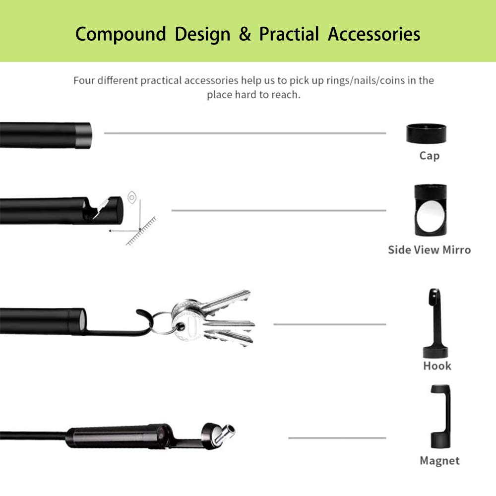 Upgraded Endoscope Camera with Lights, 1080P Pro HD Borescope Camera 4.3 Inch LCD Screen Inspection Camera, IP67 Waterproof Snake Camera