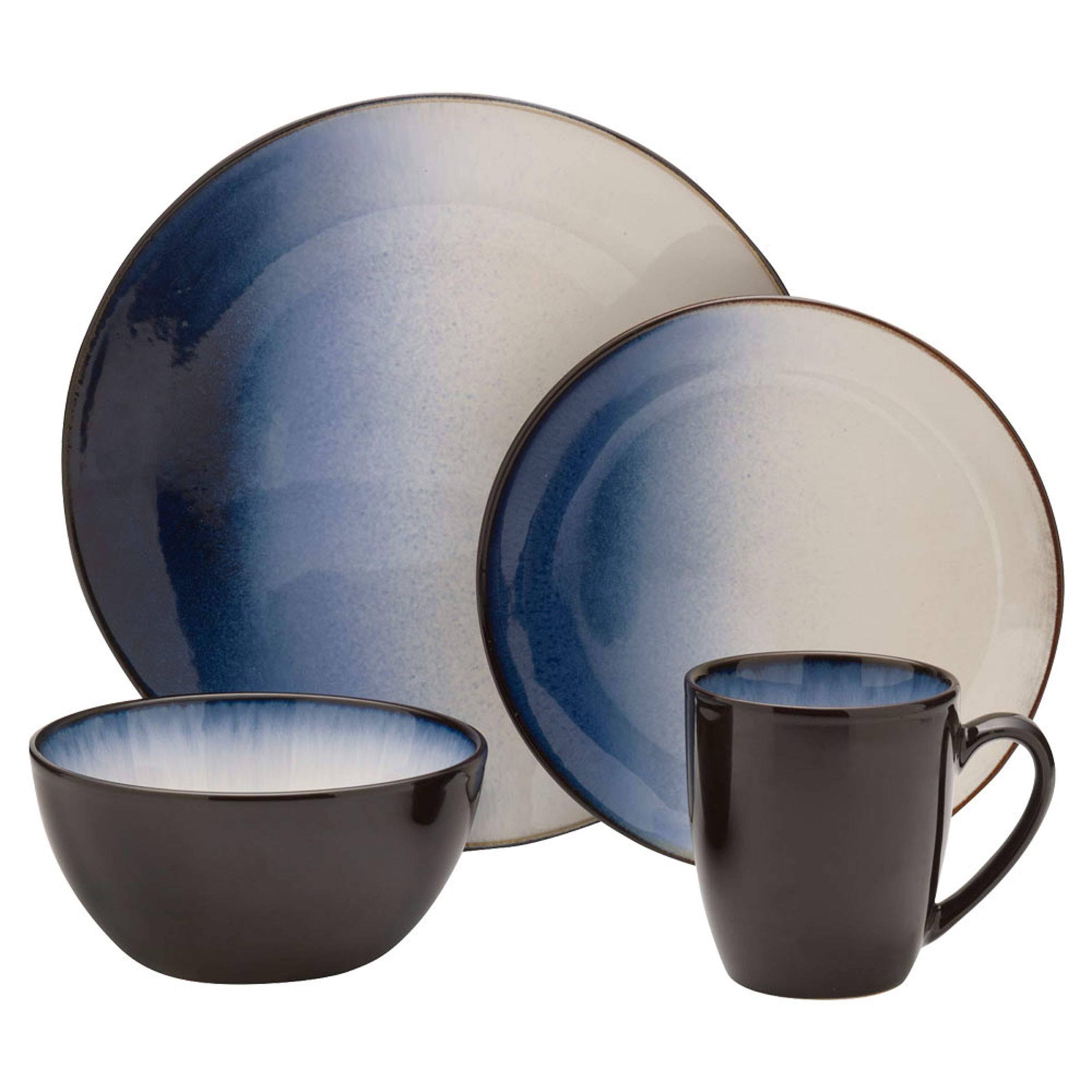 Gourmet Basics by Mikasa Asher Blue 16-Piece Dinnerware Set
