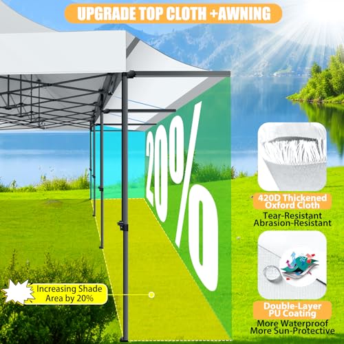 COBIZI 10x10 Pop Up Canopy Tent with Awning