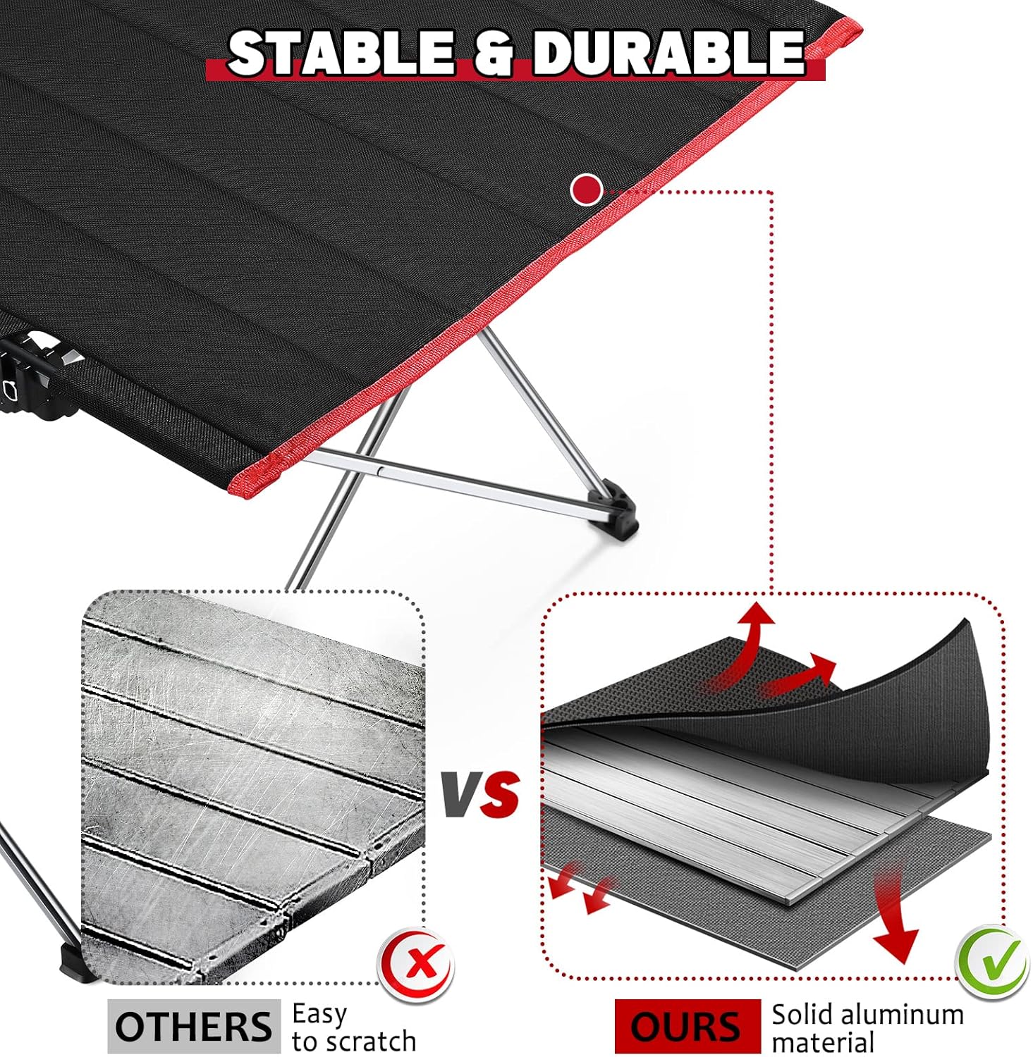 Outdoor Folding Camping Table Lightweight: Portable Camp Table with Cup Holders and Carrying Bags Outside Camping Tables That Fold Up Lightweight for
