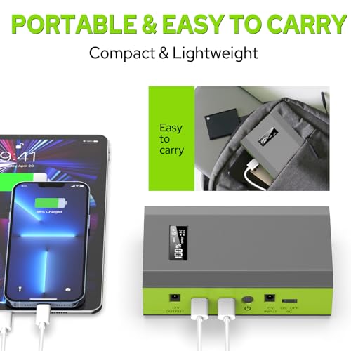 Portable Power Bank with AC Outlet 65W 110V External Battery Pack