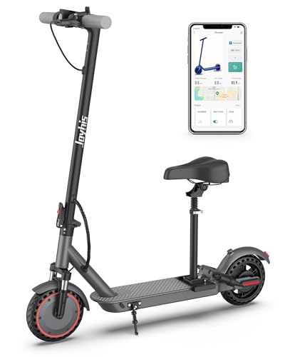 Electric Scooter with Seat, 500W Motor, 10" Solid Tires Electric Scooters for Adults & Teens, MAX 22Mph, 22 Miles Long Range