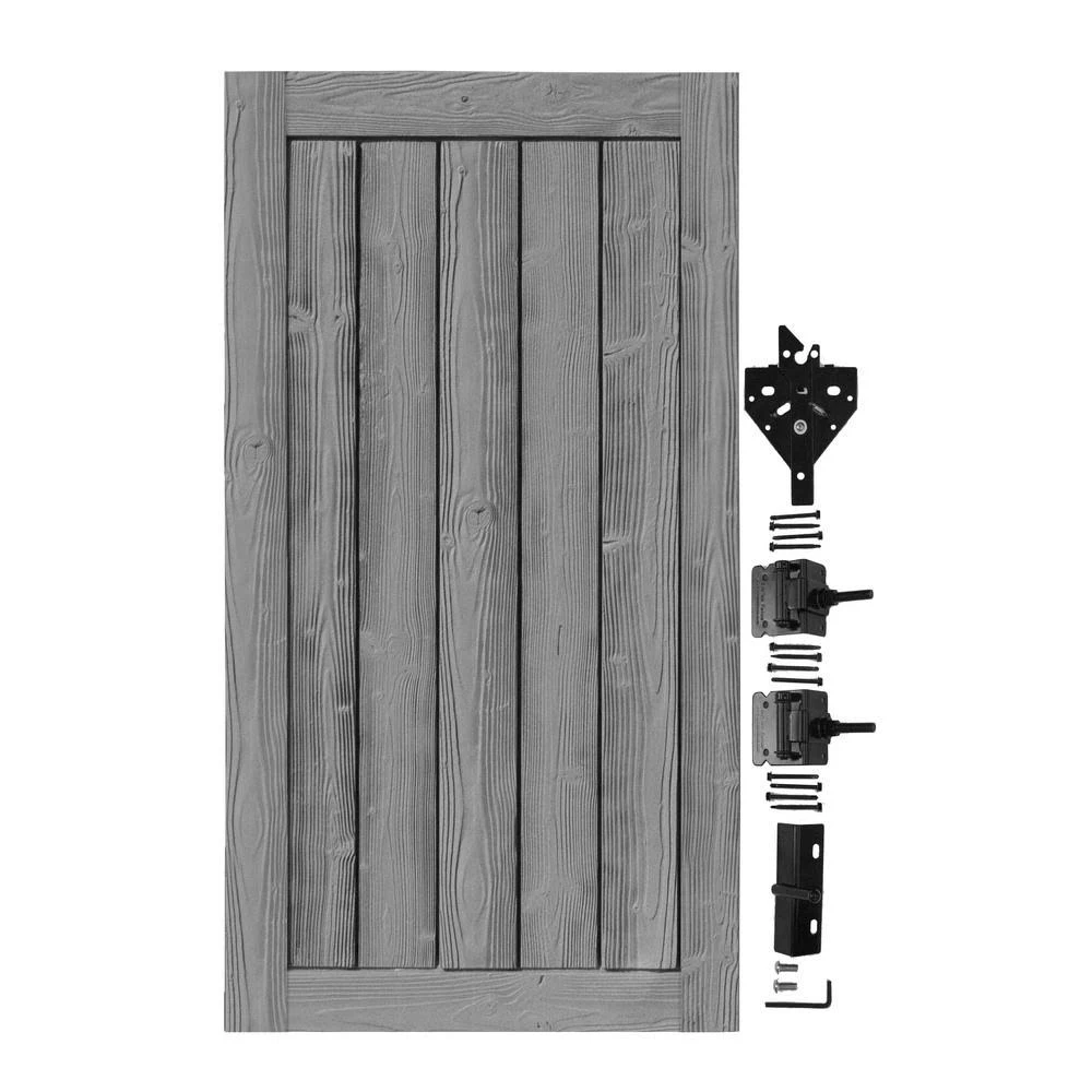 SimTek 3 ft. W x 6 ft. H Ashland Nantucket Gray Composite Privacy Fence Gate