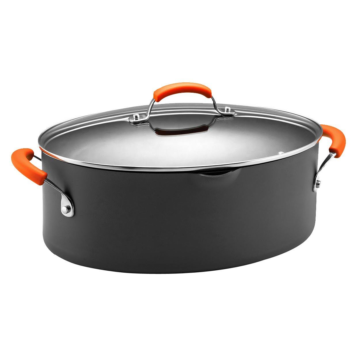 Rachael Ray Hard-Anodized Nonstick 8-Quart Covered Oval Pasta Pot