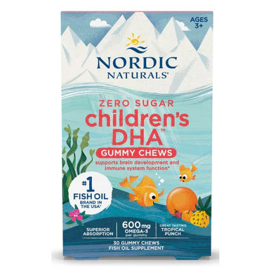 Nordic Naturals Zero Sugar Children's DHA Gummies 30 Tropical Punch - Kansas Nuitrition - HNZSDS