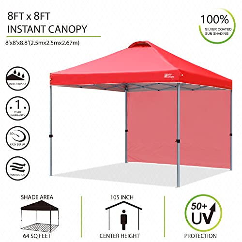 MASTERCANOPY Durable Pop-up Canopy Tent with 1 Sidewall (10'x10',White)