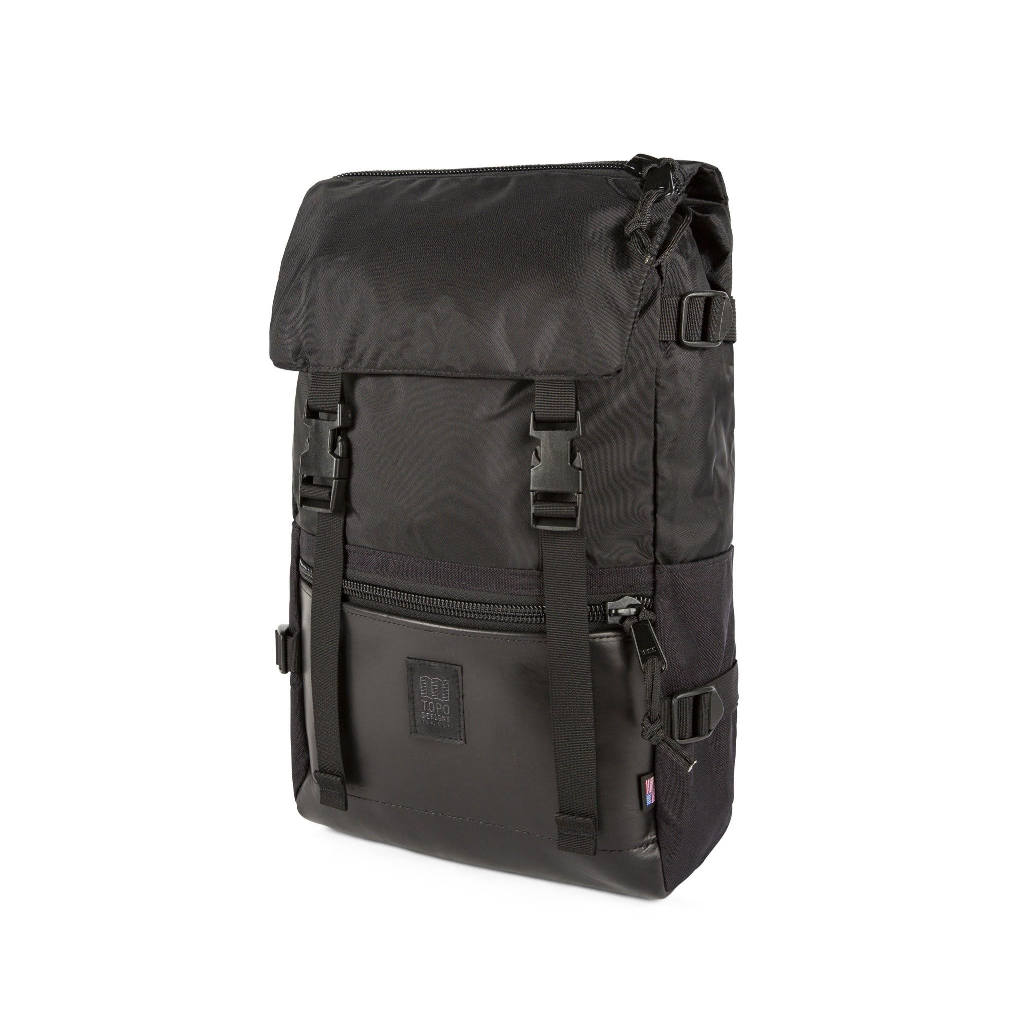 Topo Designs Rover Pack - Ballistic Black/Black Leather