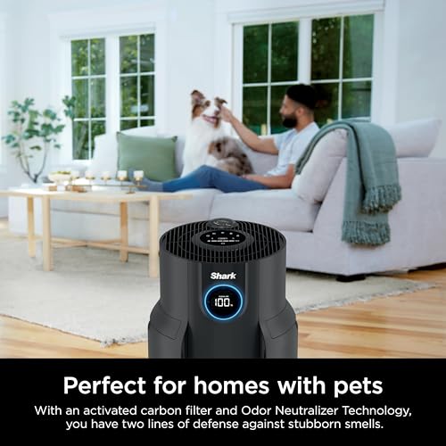 Shark Air Purifiers for Home Large Room with NeverChange Air Filter, 5 Year HEPA Filter, Covers 650 Sq. ft
