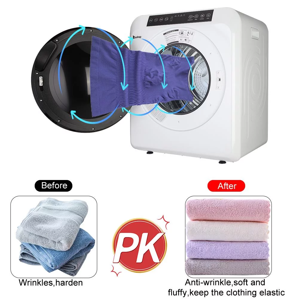ZOKOP Compact Electric Clothes Dryer 13lbs Capacity Stainless Steel Dryer, White
