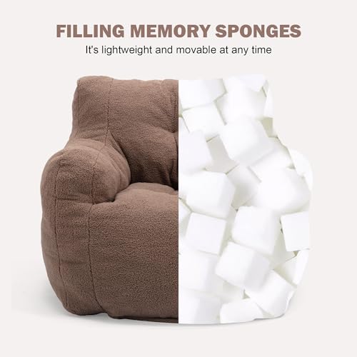 INMOZATA 3FT Bean Bag Chair for Adult Teens Kids(with Filler) Furniture - Soft Teddy Fabric Lazy Sofa Chair