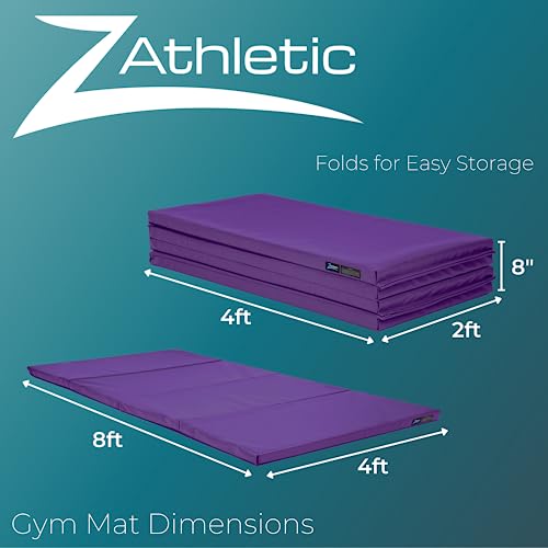 Z Athletic Folding Mat for Gymnastics and Tumbling, 4 Ft x 8 Ft x 2 In