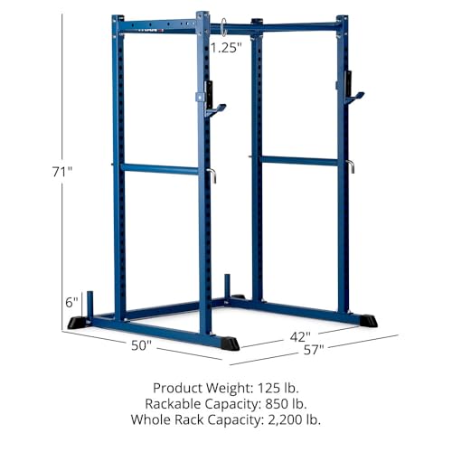 Titan Fitness T-2 Series Short Power Rack, Skinny Pull Up Bar, Pin and Pipe Safeties, Standard J-Hooks