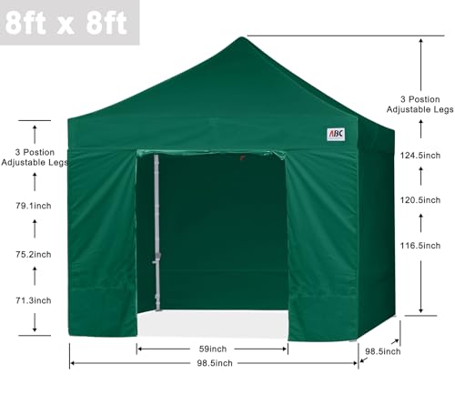 ABCCANOPY Easy Pop Up Canopy Tent with Sidewalls 10x10 Commercial -Series, White