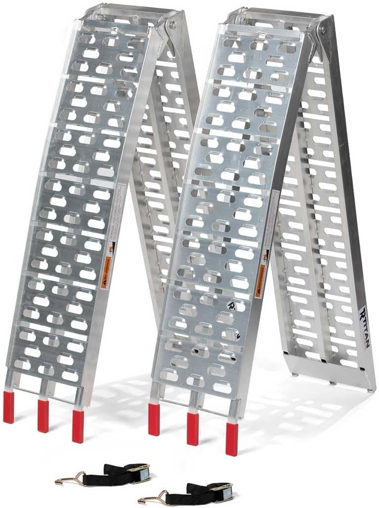 Titan Ramps Aluminum Plate Top Ramp 7.5 Ft Pair 1,500 Capacity Loading ATV