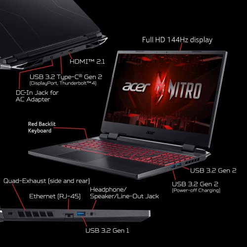 Acer Nitro V Gaming Laptop | Intel Core i5-13420H Processor | NVIDIA GeForce RTX 2050 Laptop GPU | 15.6" FHD IPS 144Hz Display | 8GB DDR5 | 512GB Gen