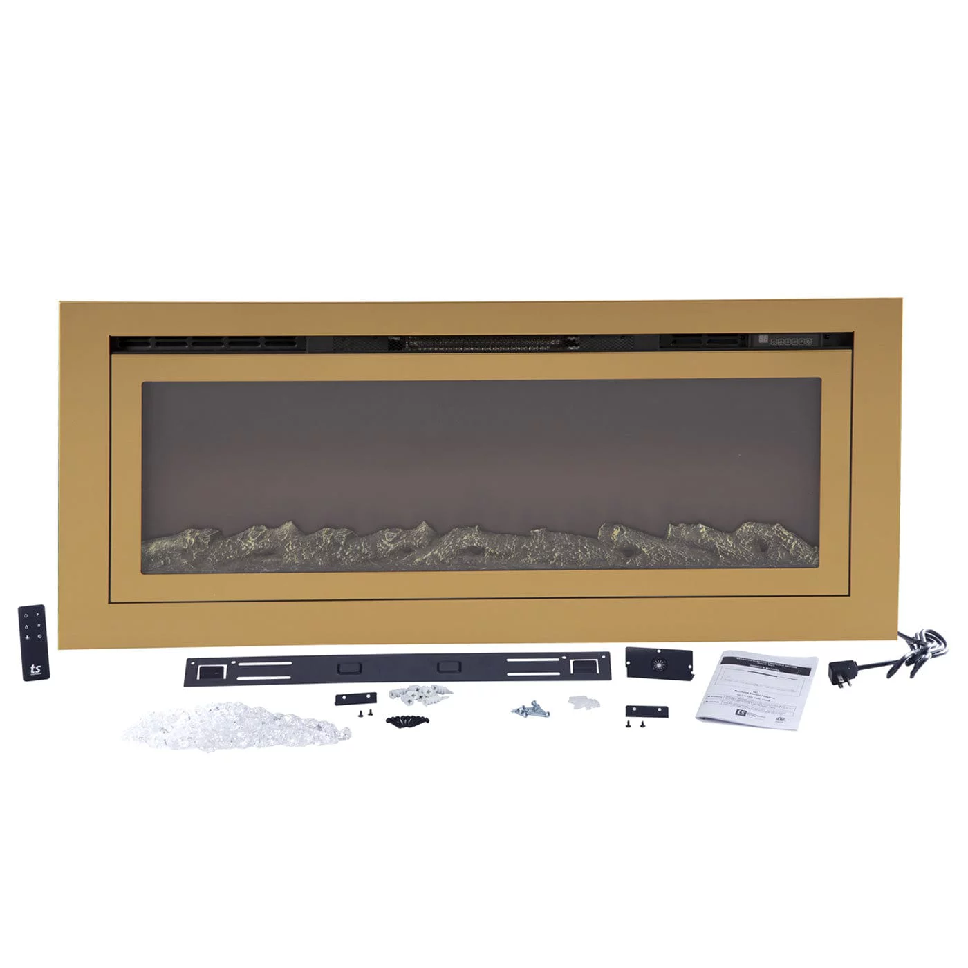 The Sideline Deluxe Gold 50" 86275 Recessed Smart Electric Fireplace