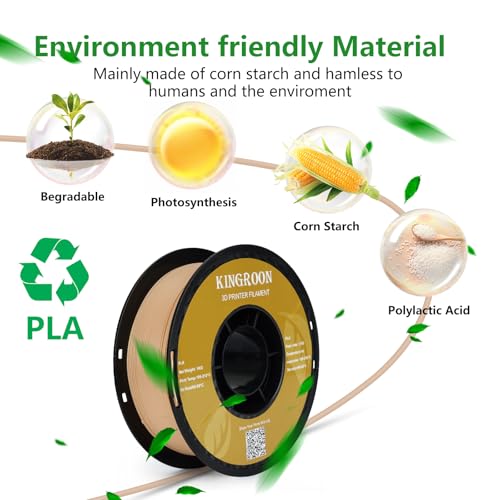 Kingroon PLA 3D Printer Filament, 12Rolls, Dimensional Accuracy +/- 0.03 mm, 12kg Spool(26.4lbs)