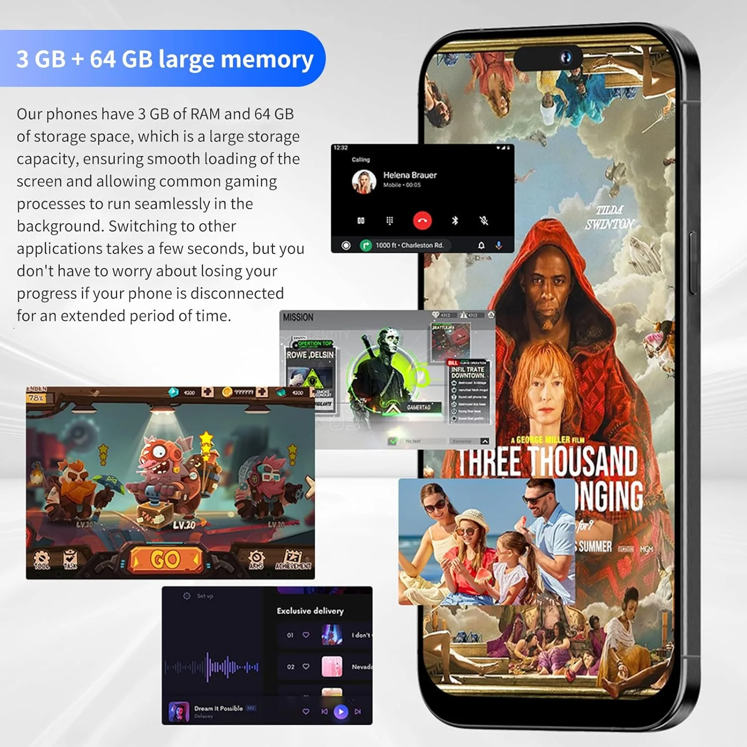 C15 Pro Max Smartphone 6.61in High-Definition Large Screen Smartphones Dual-SIM Phone 3000mAh Large-Capacity Battery Android Phone Unlocked Support