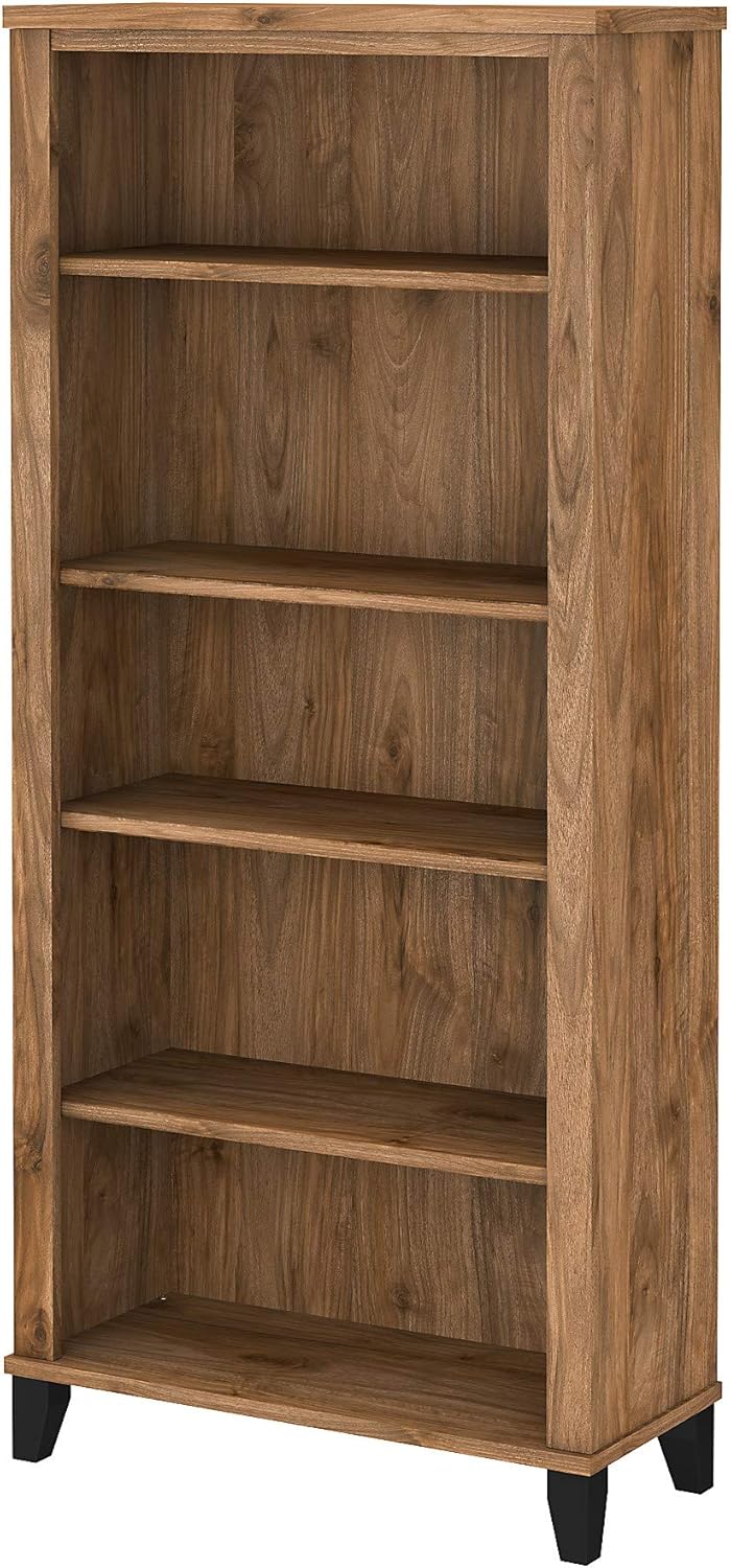 Bush Furniture Tall 5 Shelf Bookcase, Hansen Cherry