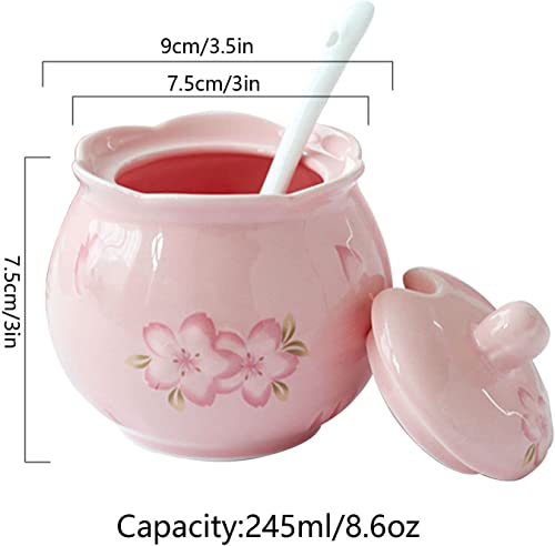 Ceramic Tableware Milk pots Ceramic Cream and Sugar Pot Creamer Jug Sugar Jar Coffee Serving Set Cream Pitcher-Pink-Milk Jug & Sugar Bowl Jars (Color