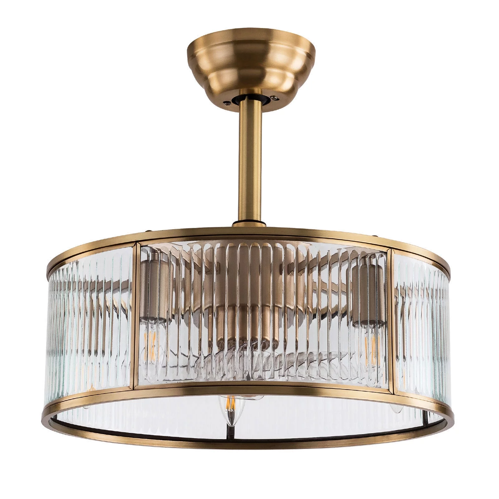 SHZICMY 18inch Farmhouse Ceiling Fan Light Gold With Remote Control For Kitchen Island