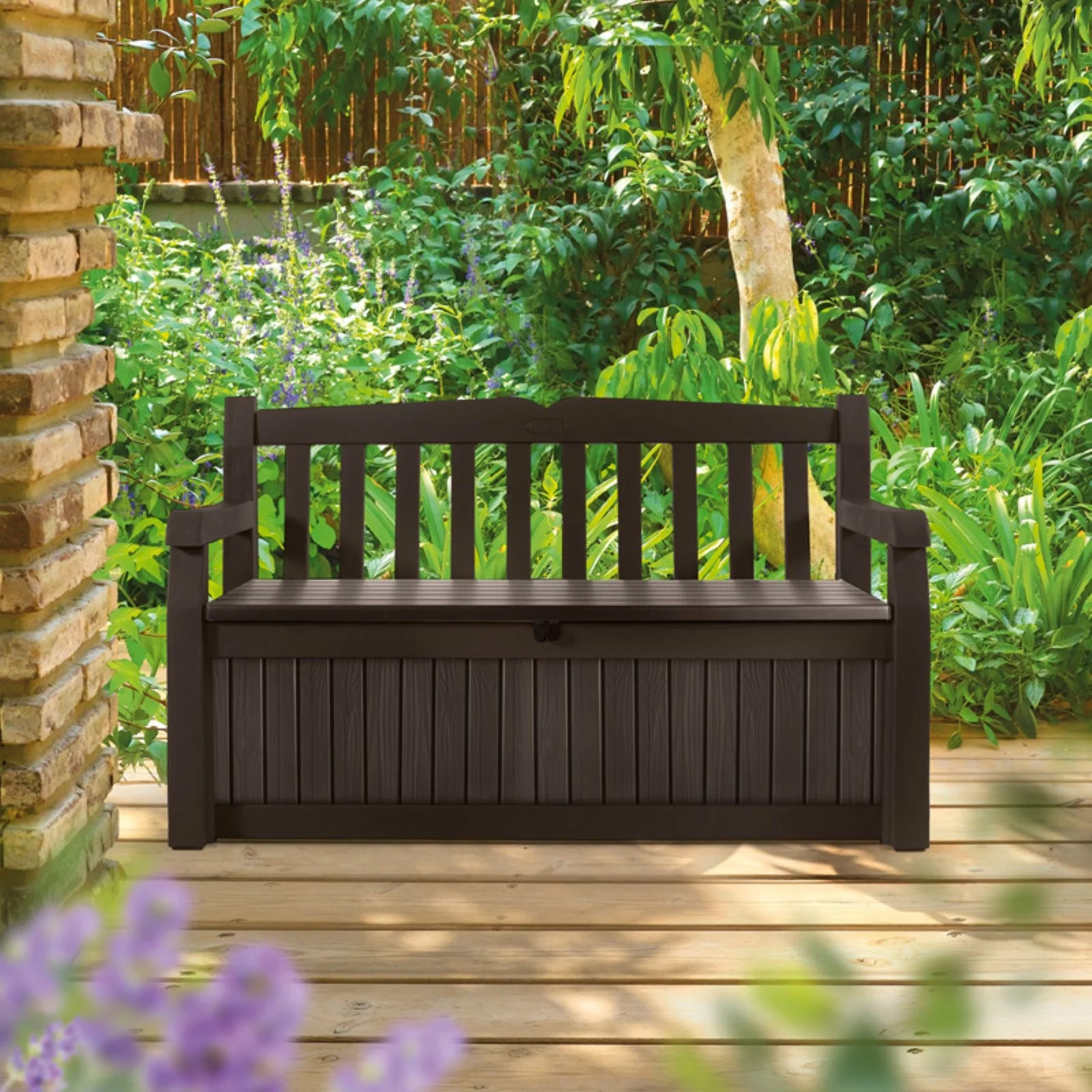 Keter Outdoor Storage Resin Bench - Brown