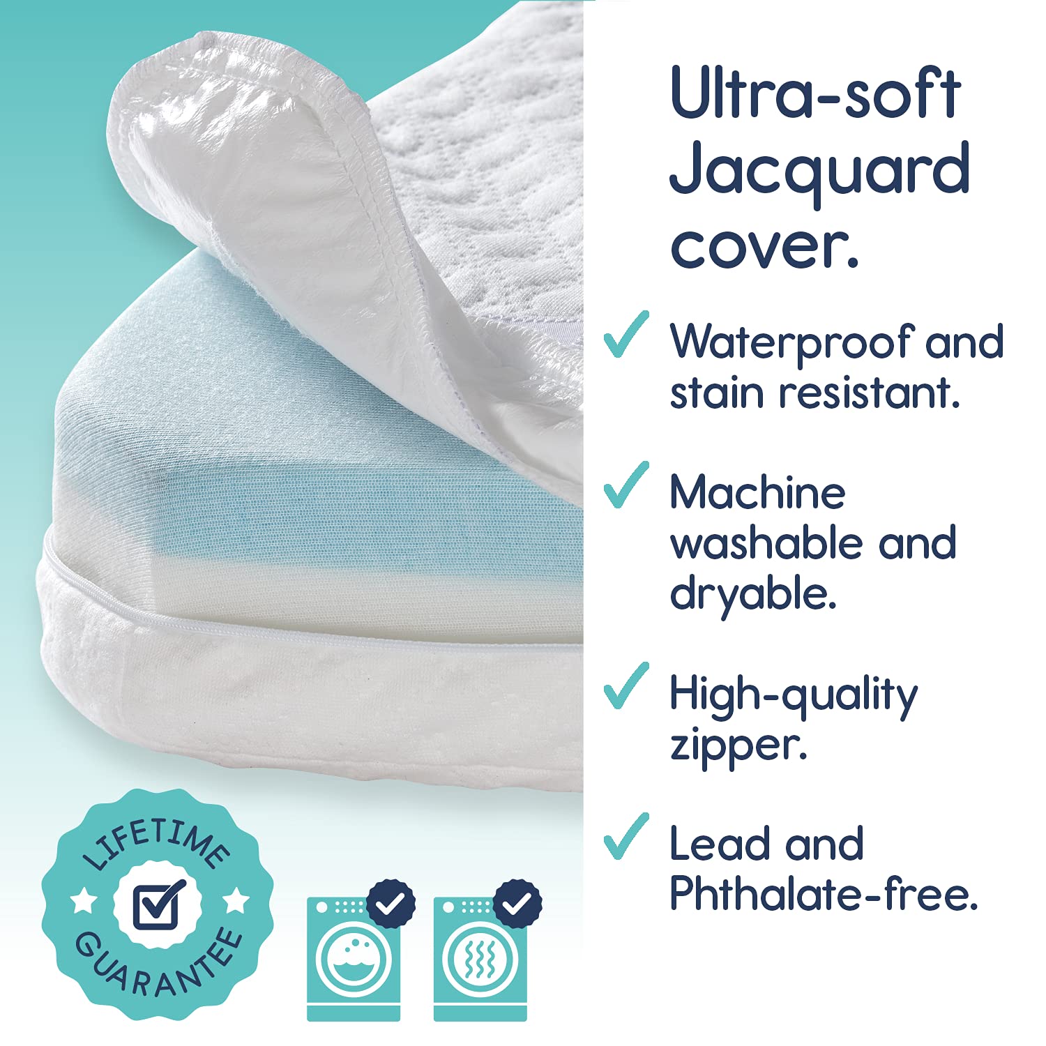 hiccapop Tri-Fold Travel Mattress [Exclusively Fits 4moms Breeze GO Portable Travel Playard & Breeze Plus Playard ONLY] | Dual Sided w/Firm Side (for