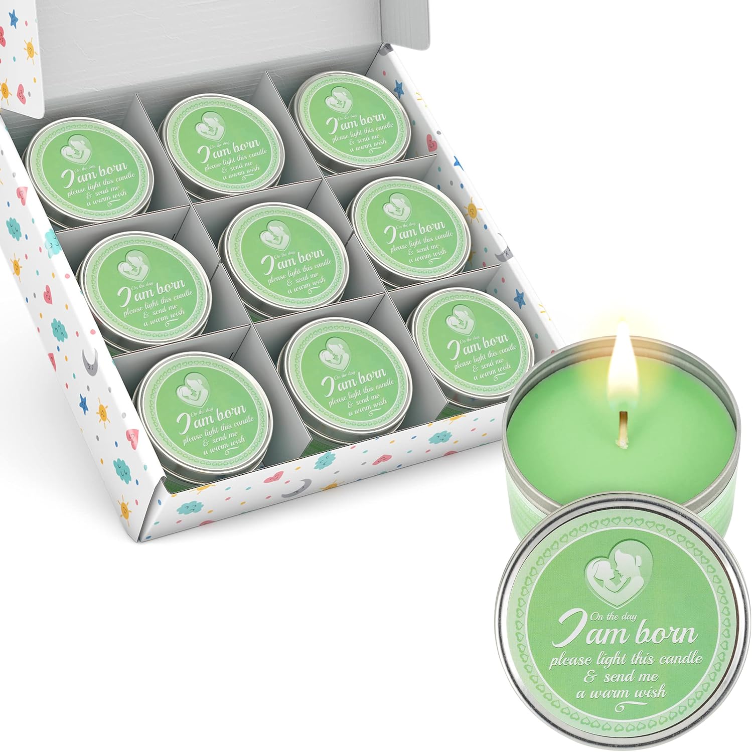 Totally Unique Baby Shower Party Favors Candles for Boys (9 Pack) | Baby Shower Favors for Guests Boy | Baby Shower Favors for Boys | Blue Baby