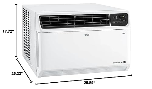 LG 12,000 BTU Dual Inverter Smart Window Air Conditioner, Cools 550 Sq. Ft., Ultra Quiet Operation, Up to 35% More Energy Savings, Energy Star
