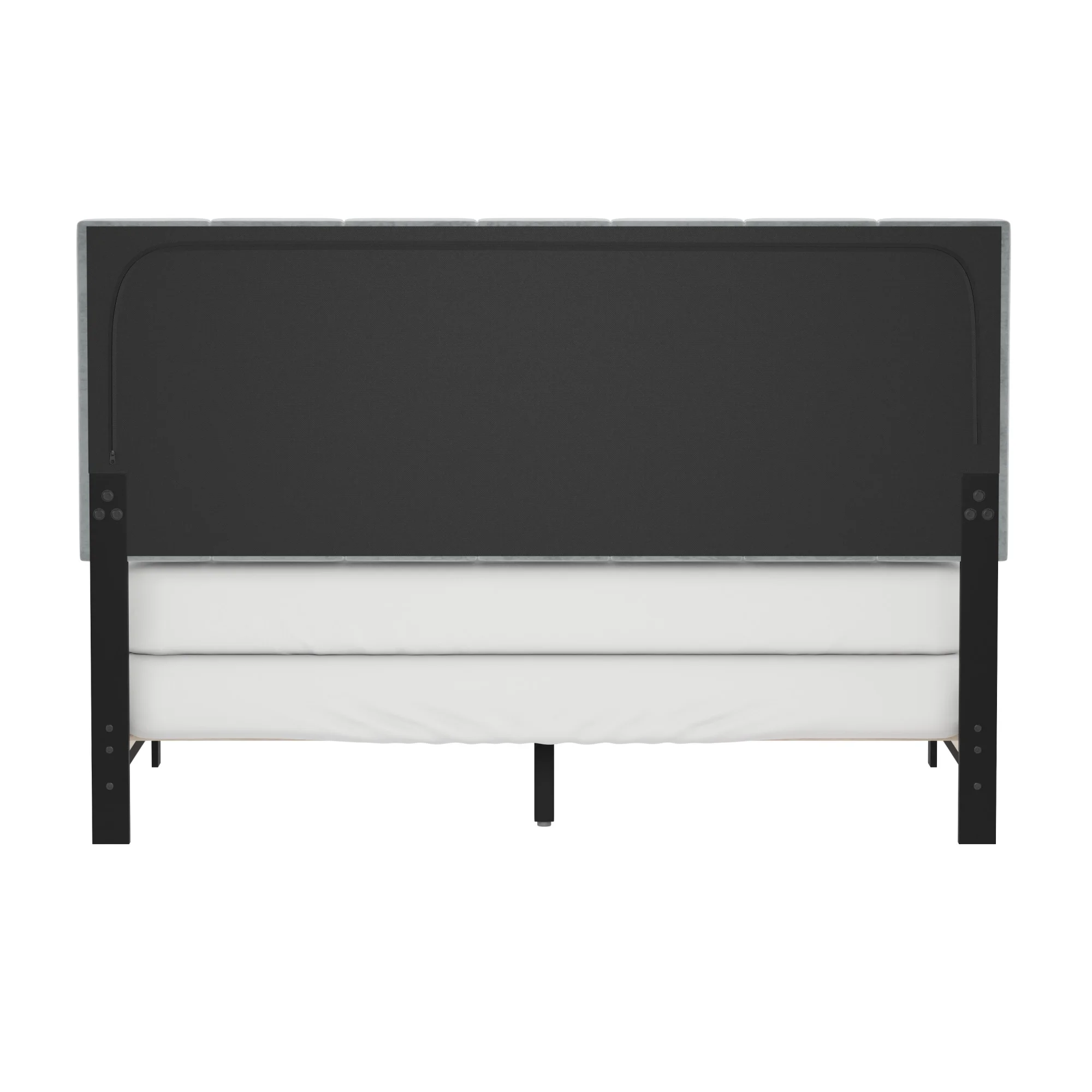 Reece Channel Stitched Upholstered Queen Bed, Platinum Gray, by Hillsdale Living Essentials