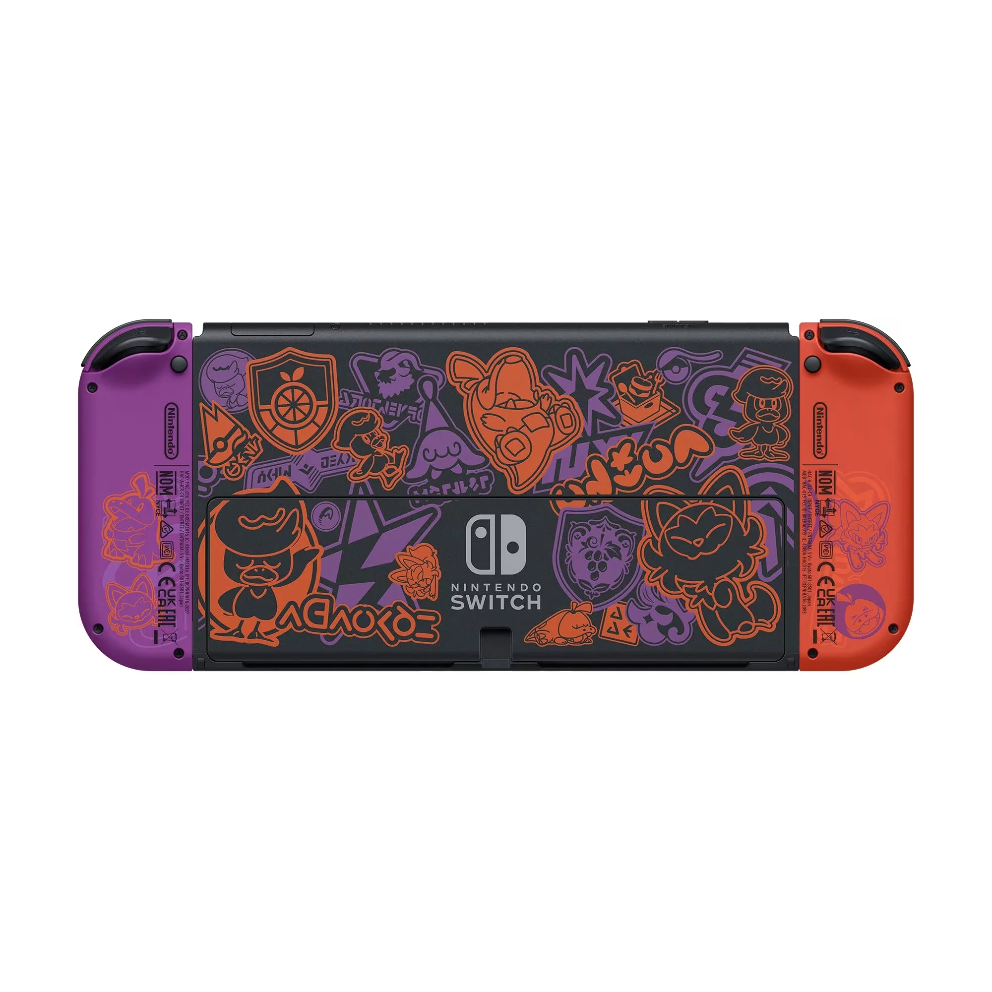 2022 Nintendo Switch OLED Model Pokemon Scarlet & Violet Limited Edition, Pokemon Illustrations 64GB Console, Koraidon and Miraidon Glossy White Dock