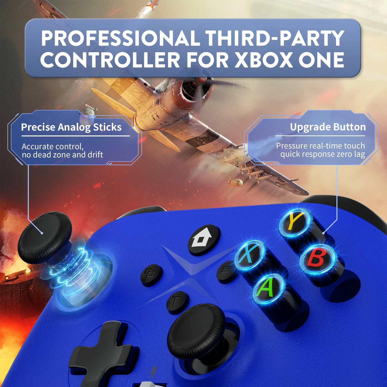 2 Pack Wireless Xbox One Controller, Compatible with Xbox One/One X/One S/Xbox Series S/Series X/PC (Blue and Red) - Curated Treasures Market
