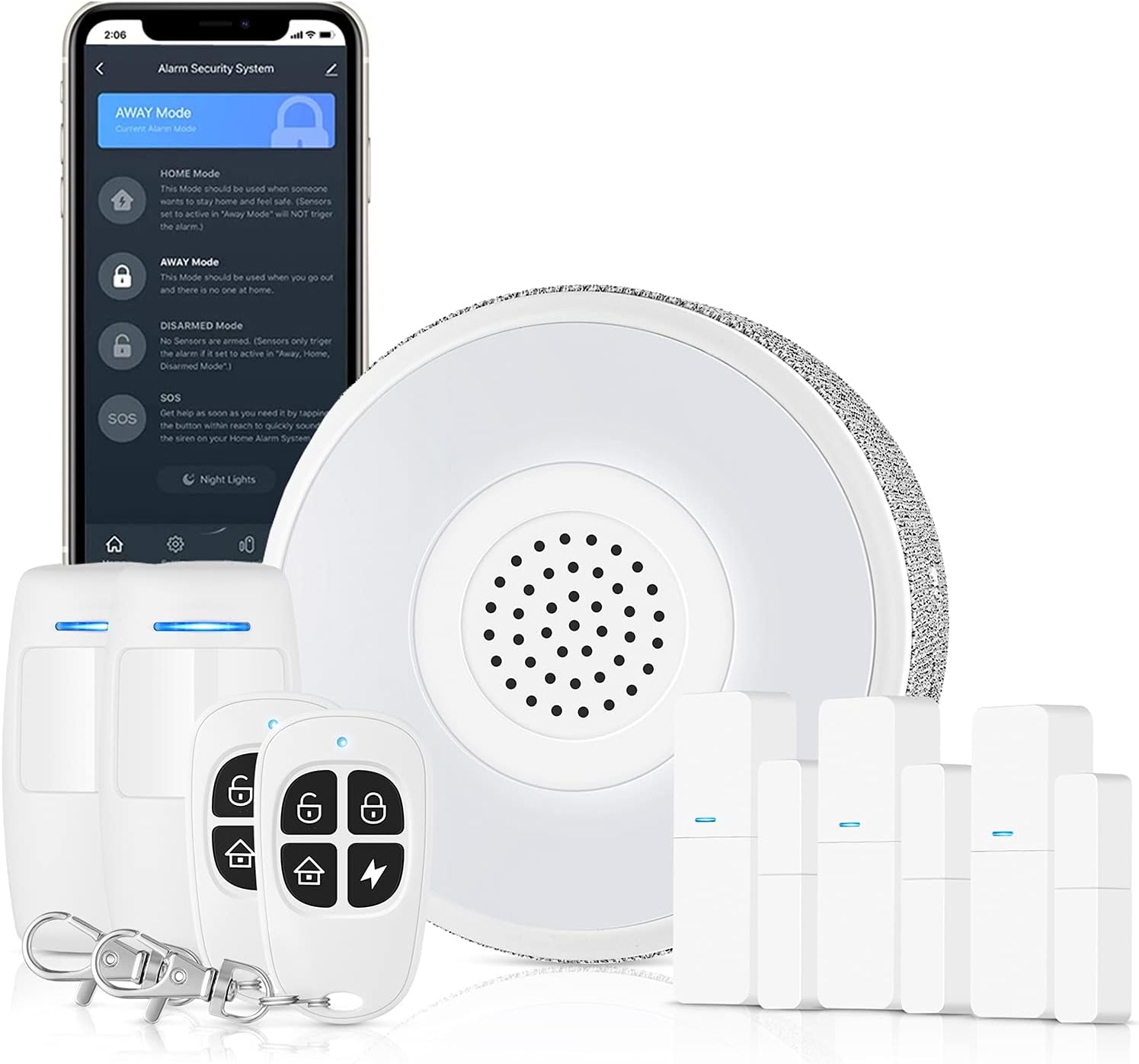 Smart Security System WiFi Alarm System Kit Wireless with APP Push and Calling Alarms DIY No Monthly Fee for Home Apartment Office Store and Business