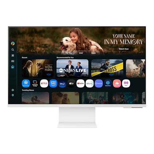 SAMSUNG 32&rdquo; Smart Monitor M8 (M80F) 4K UHD Display, Samsung Vision AI, Smart TV Apps, Gaming Hub, USB-C, HDMI and USB-A, White, LS32FM803UNXZA