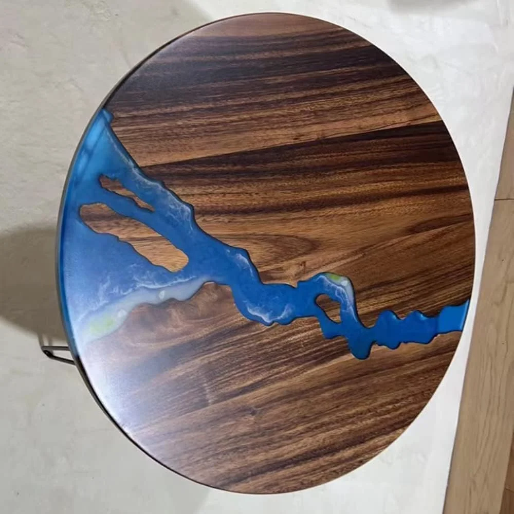 Round Coffee Table Pure Handmade Teak Wood Resin Furniture For Home Decor, Teak Resin Coffee Round Table, Round Kitchen Table, For Home, Balcony