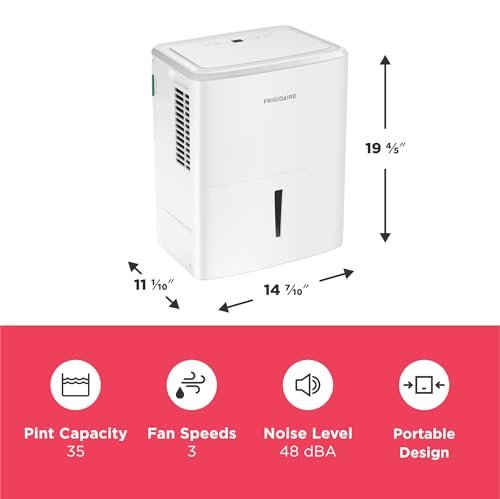 Frigidaire 50-Pint Portable Dehumidifier with Wi-Fi and Energy Star Certification for Medium/Large Rooms & Basements, Custom Humidity Control