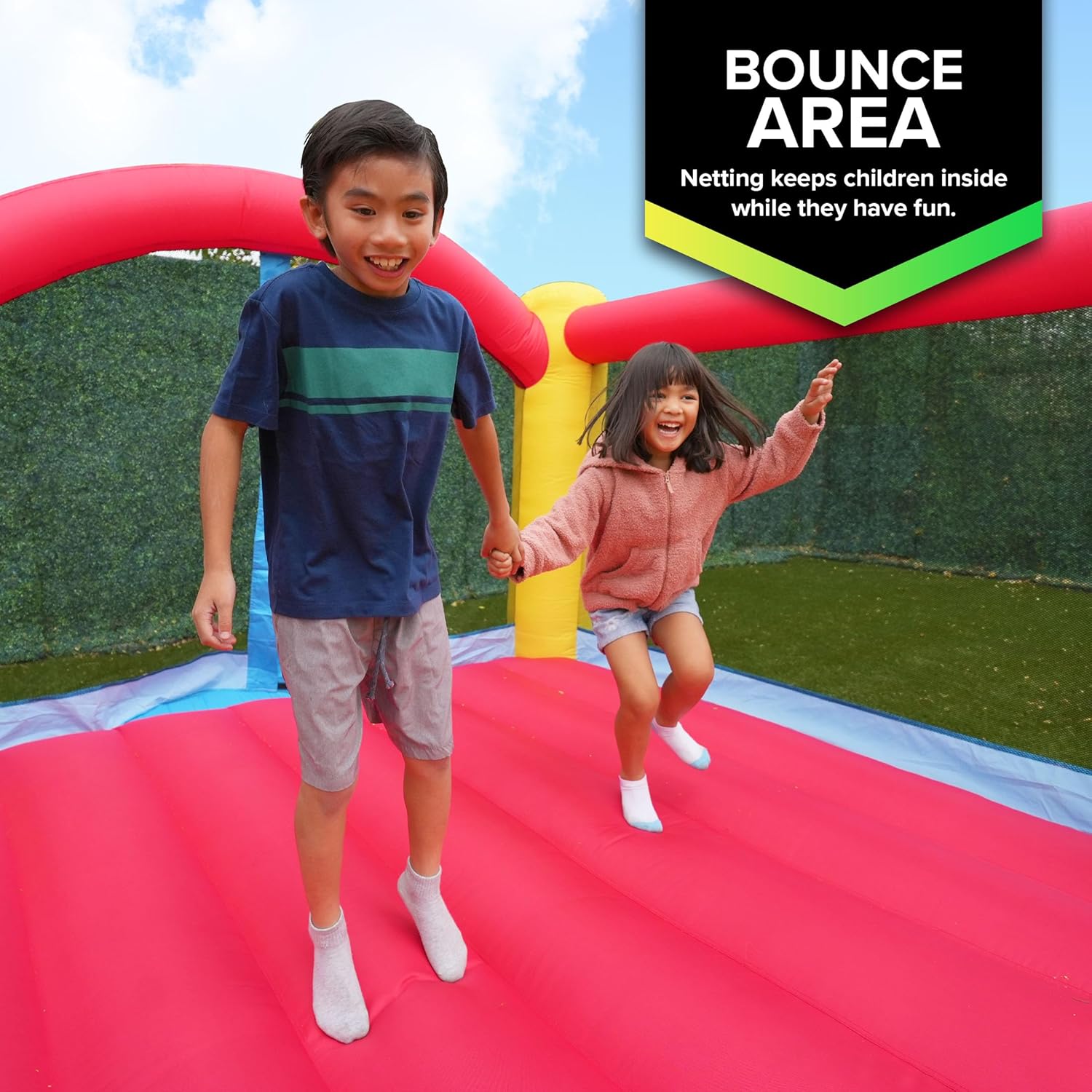 Sportspower 12.5' x 9.5' x 6.8' My First Jump N Play Inflatable Bounce House with Air Blower