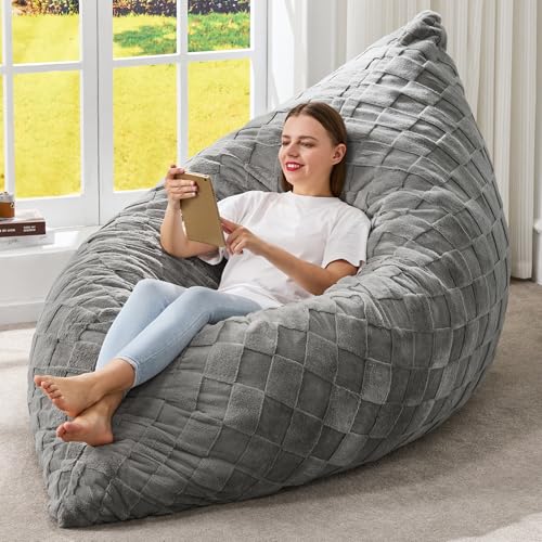 Hobestluk 3 in 1 Bean Bag Chair Giant Bean Bag Chairs Convertible Bean Bag Floor Cushion with Machine Washable Cover